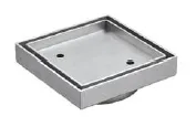 115x115 MM Silver Slim Square tile insert floor drain (75 or 90 mm outlet)