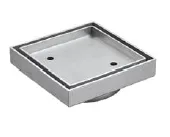 115x115 MM Brushed Nickle Slim Square tile insert floor drain (75 or 90 mm outlet)