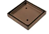115x115 MM Brushed Copper Slim Square Tile Insert Floor Drain (90 mm outlet)
