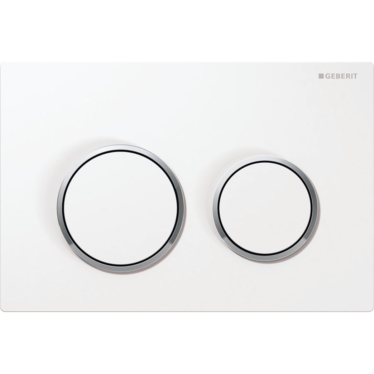 Geberit Kappa21 Flush Plate – White Finish, Chrome Trim