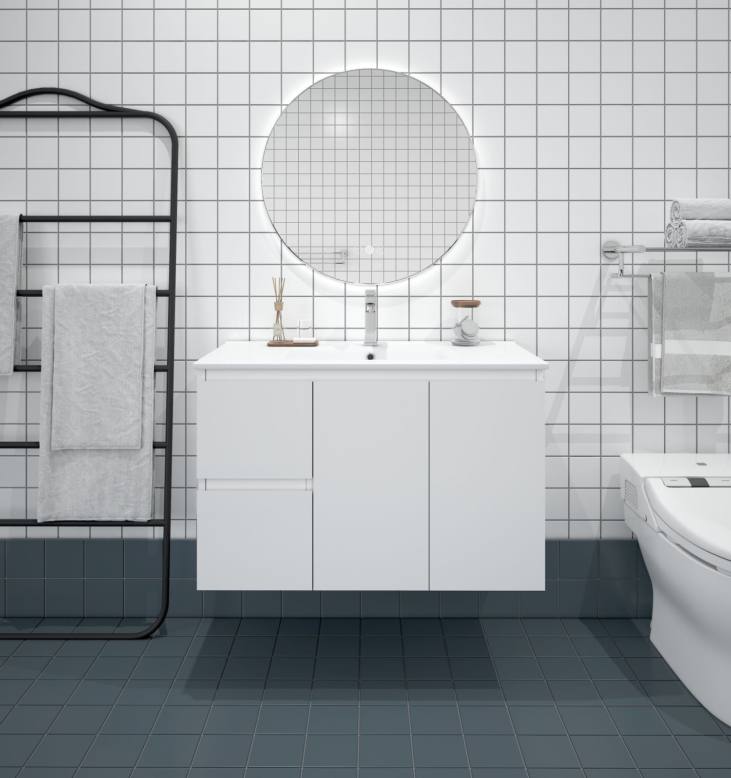 BIANCA MDF Wall-Hung Vanity (LHD)