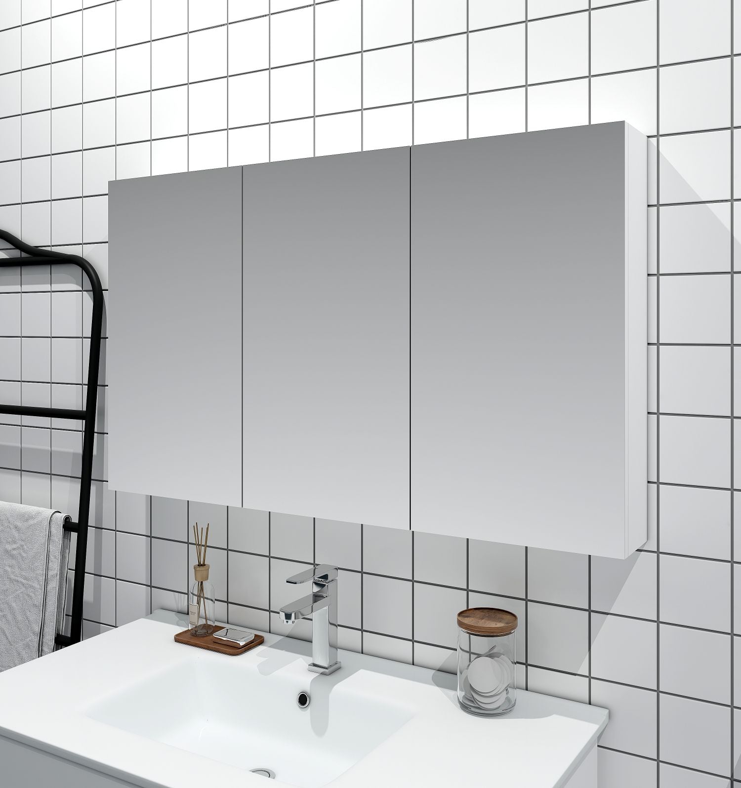 MDF Shaving Cabinet 1200mm – Gloss White