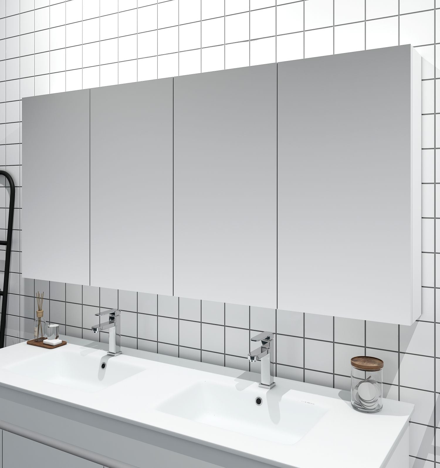 MDF Shaving Cabinet 1500mm – Gloss White