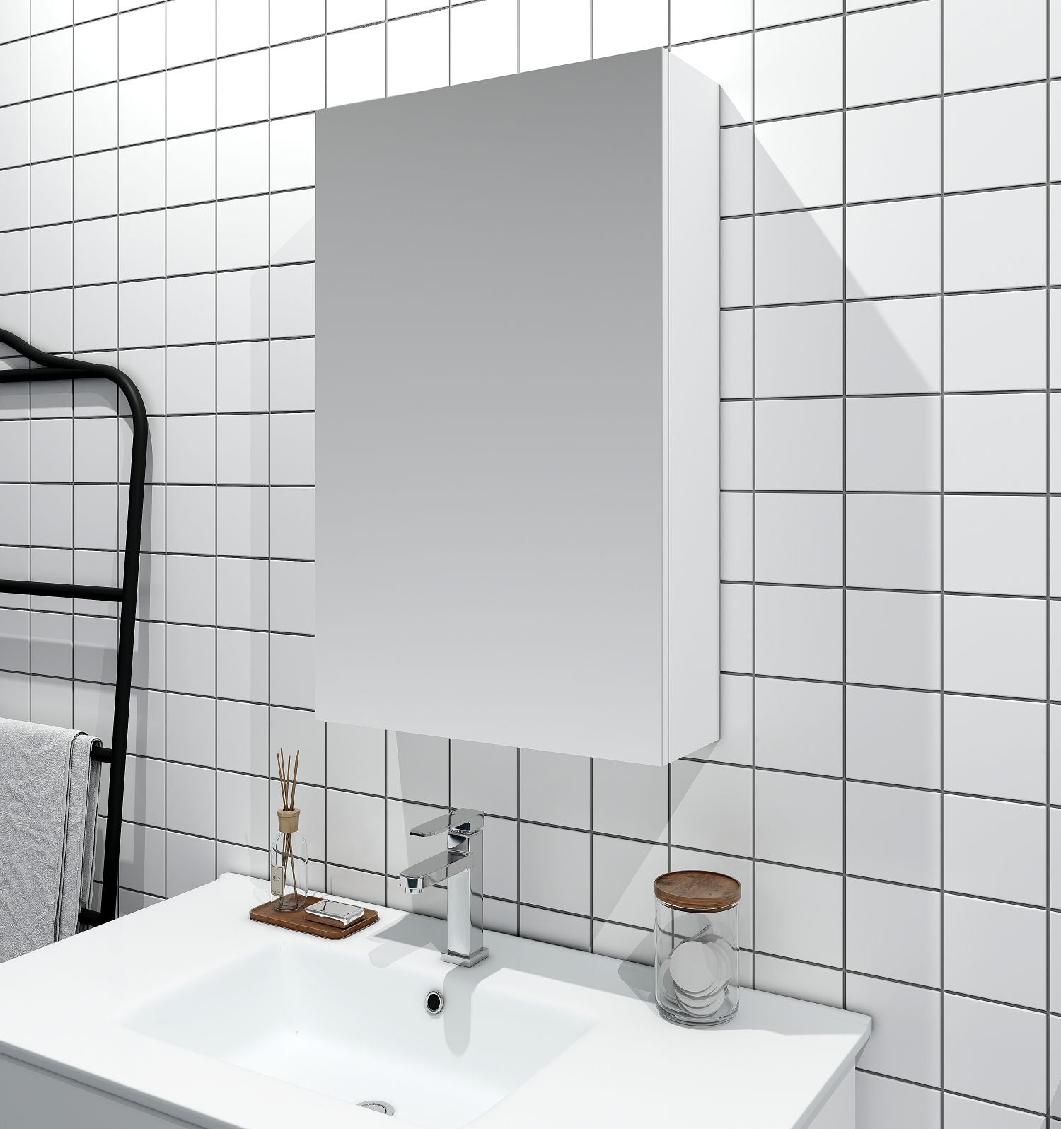 MDF Shaving Cabinet 450mm – Gloss White