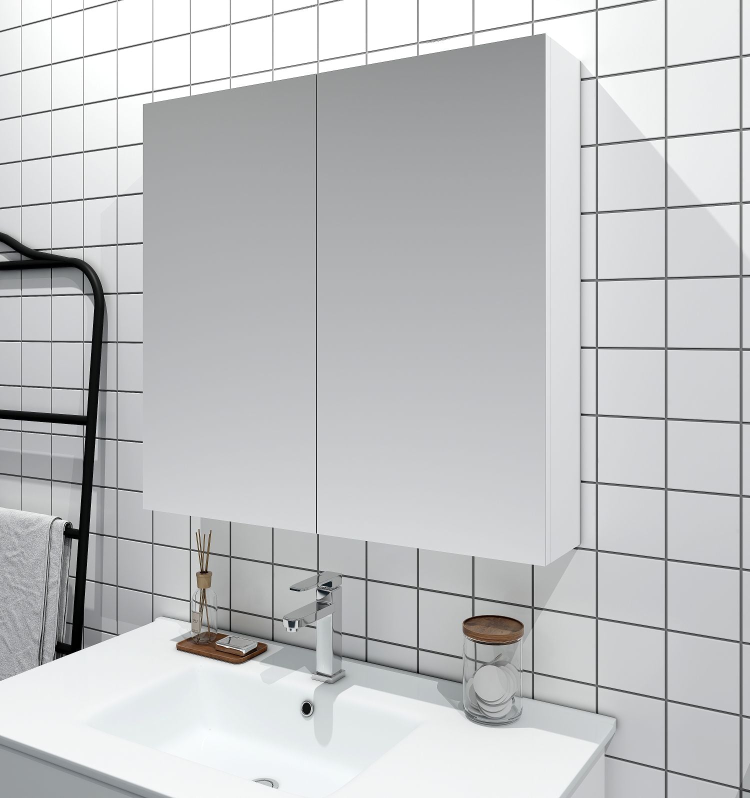 MDF Shaving Cabinet 750mm – Gloss White