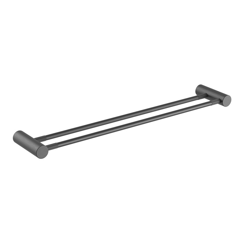 CADDENCE – 800mm Brushed Gunmetal Double Towel Rail