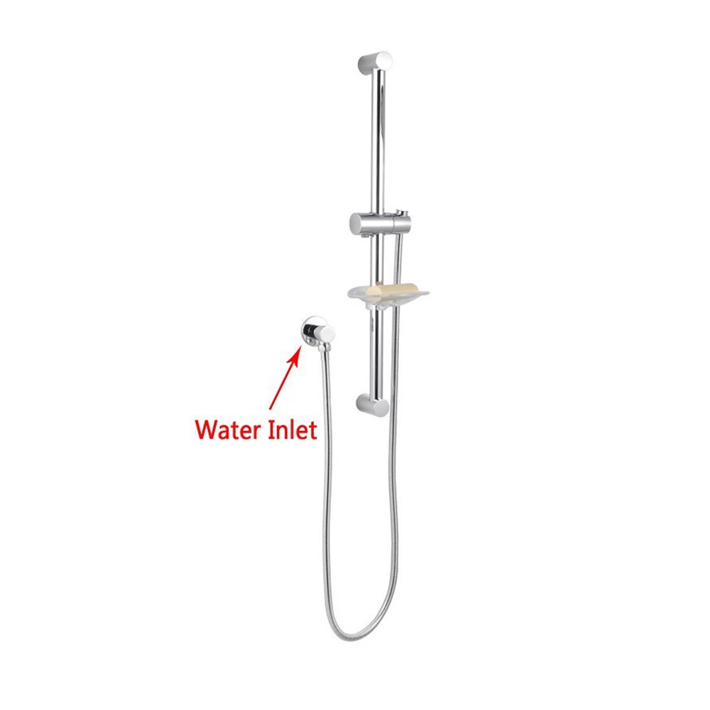 Chrome Shower Rail with Soap Dish