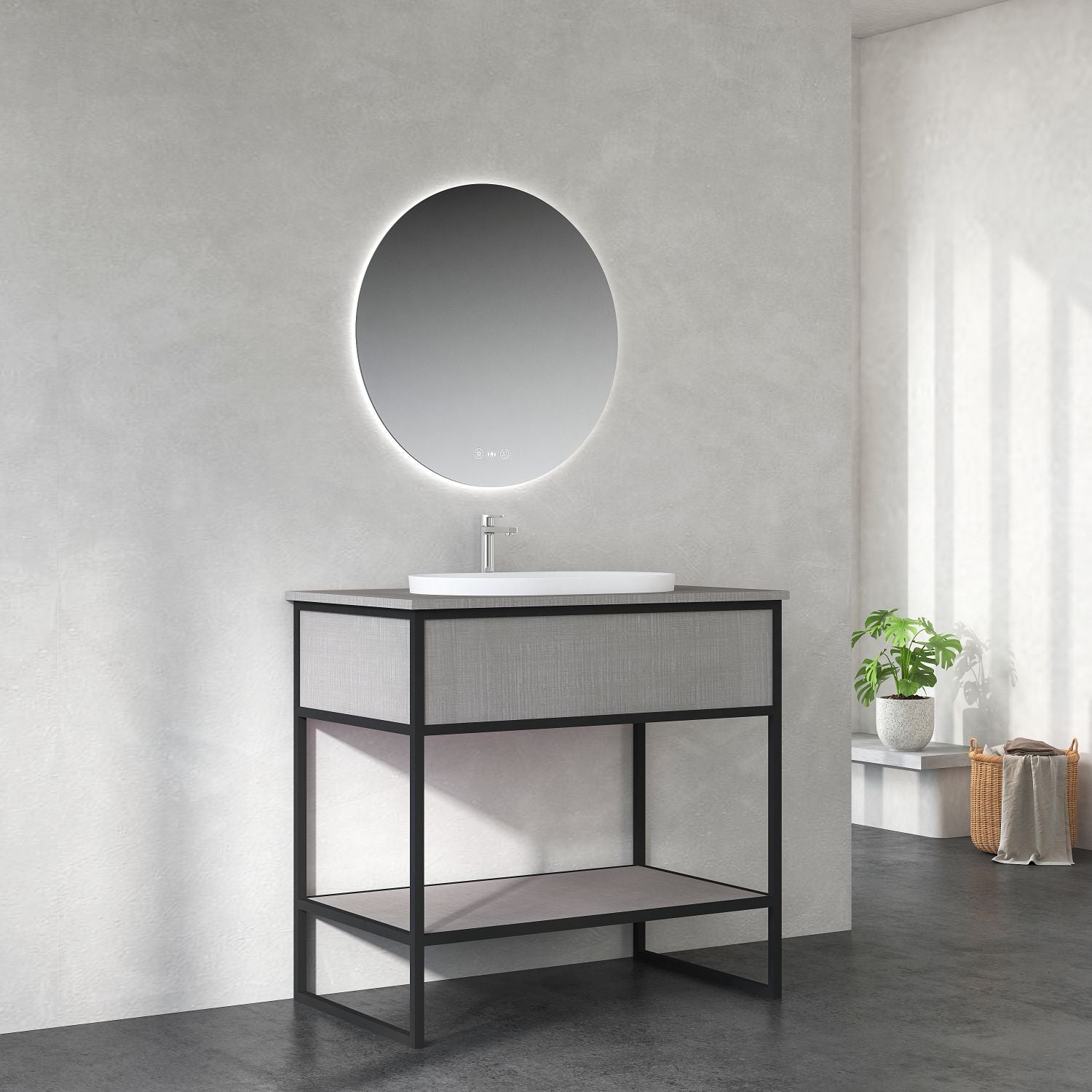 DIO 900mm Vanity Cabinet for Insert Basin – Nero Matt