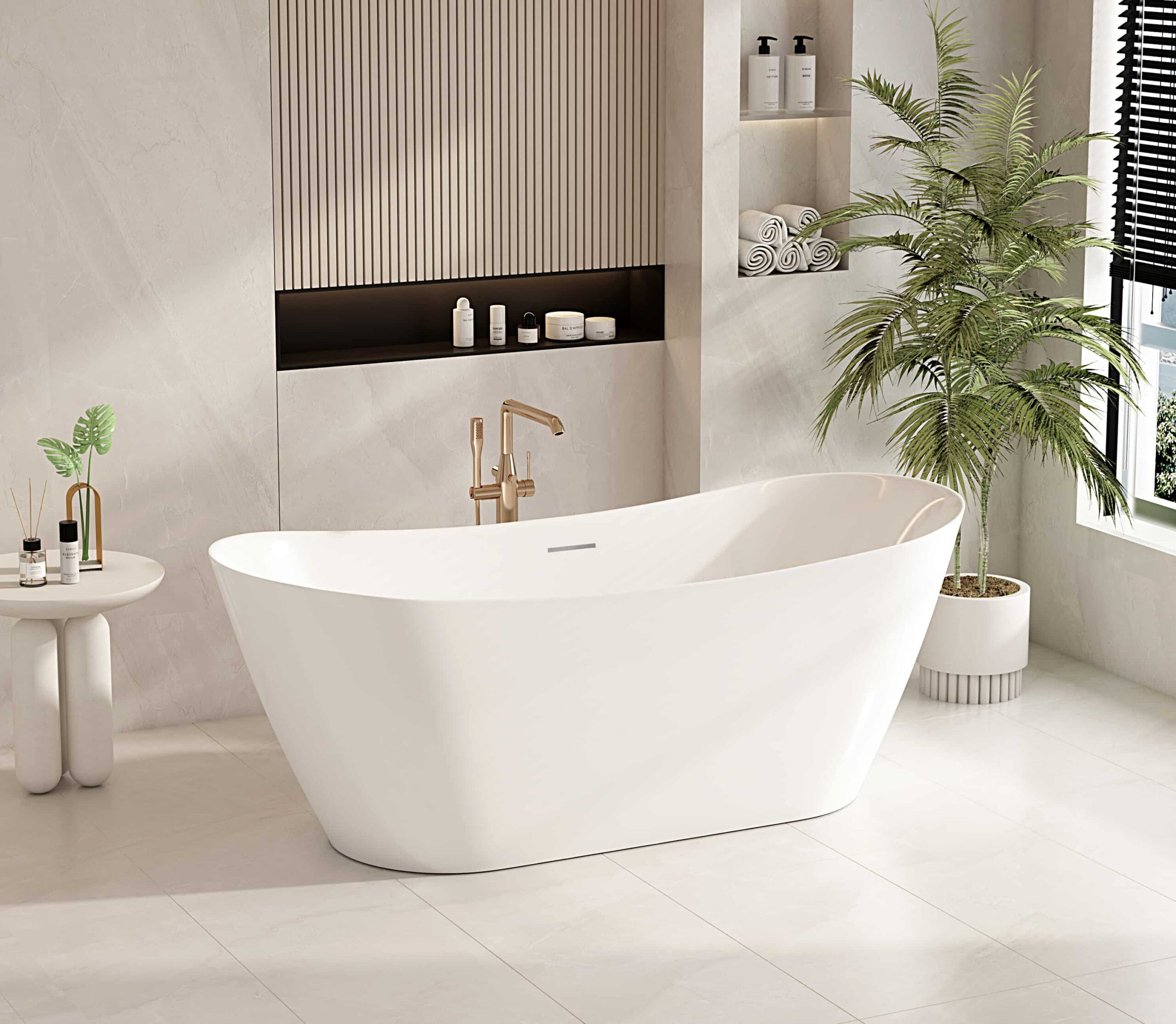 Disney Ultra-Thin Freestanding Bathtub – Gloss White