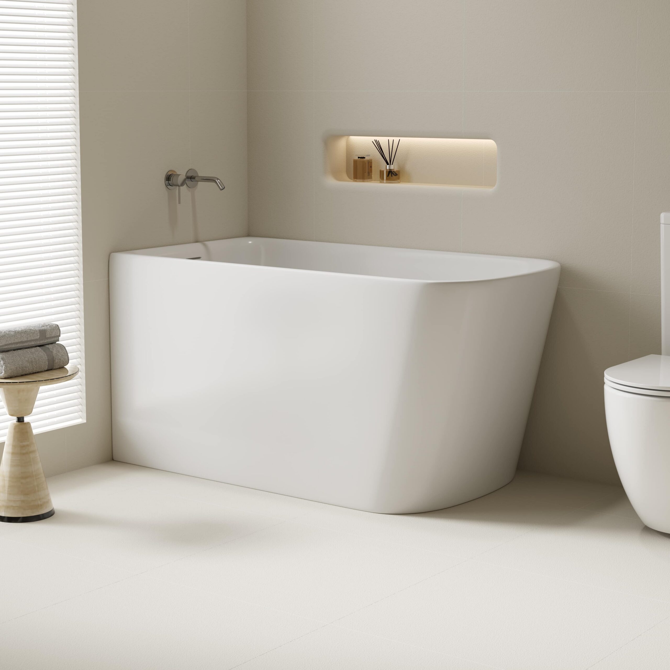 Harvard Rectangular Corner Bathtub – Gloss White