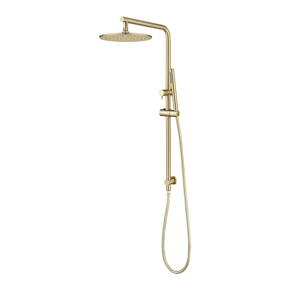 10″ Light Brushed Brass Shower Station
