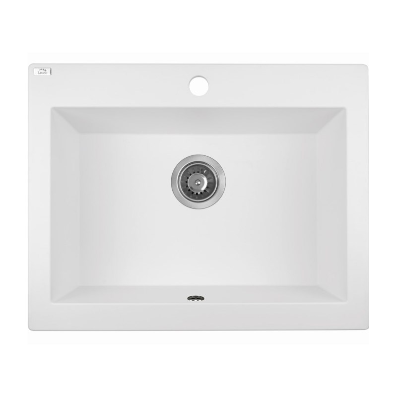490x580x220mm White Granite Single Bowl Kitchen Sink