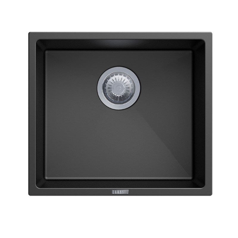 457x406mm Black Carysil Granite Single Bowl Kitchen Sink