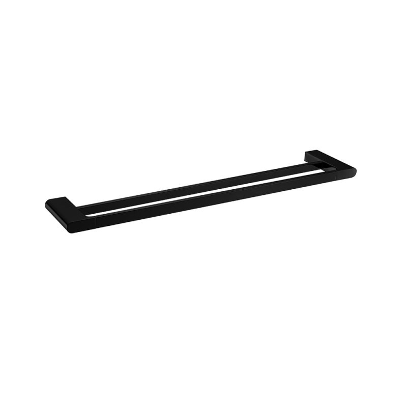 VOG – 800mm Black Double Towel Rail