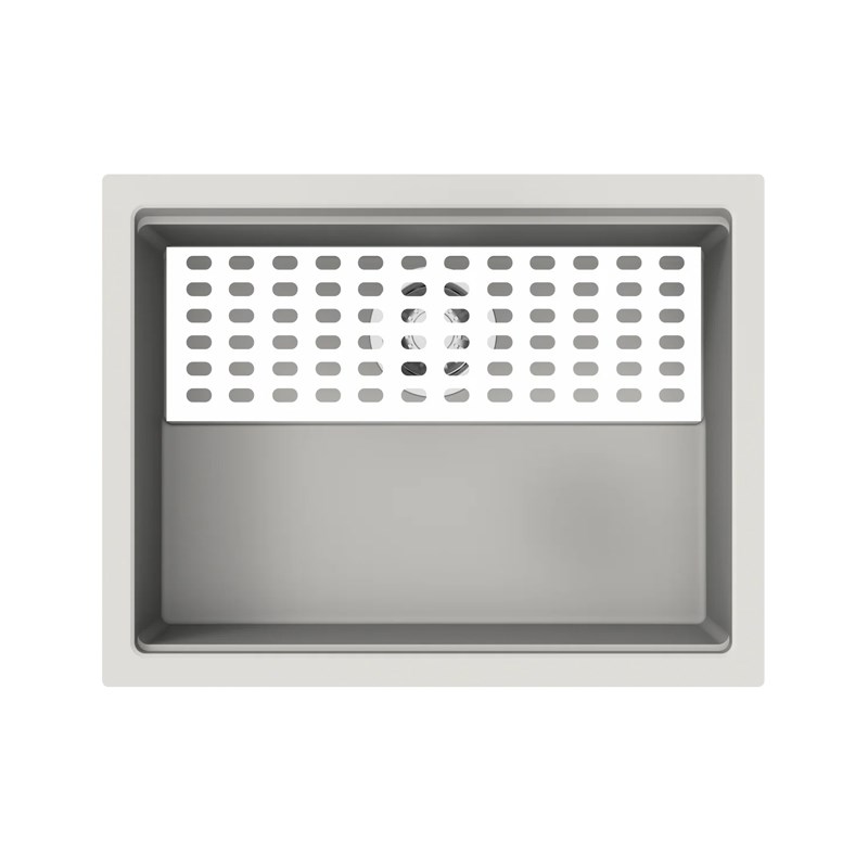 White Carysil Harmony Big Bowl Granite Single Bowl Stone Kitchen Sink 610*457*253mm(with Bottom Grid & Colander)