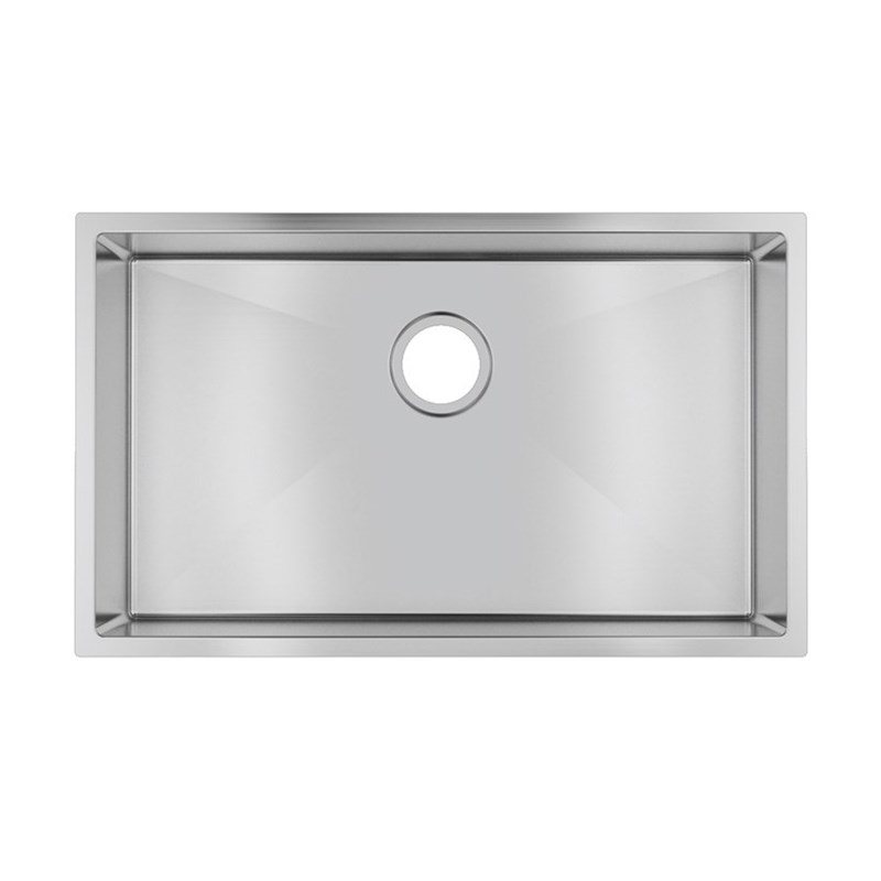 762x457x254mm Chrome Stainless Steel Single Bowl Kitchen Sink