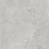 Light grey stone-look porcelain tile with subtle natural veining.