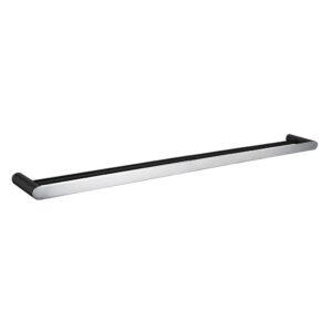 Bellino Chrome & Matte Black 800mm Double Towel Rail