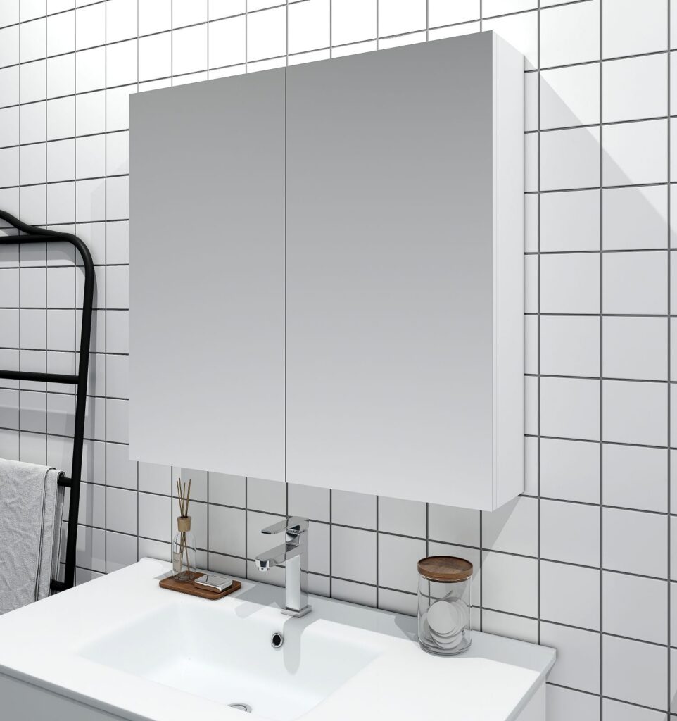 MDF Shaving Cabinet 600mm – Gloss White