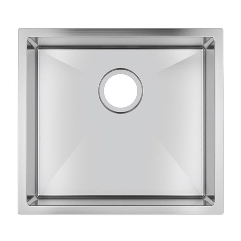 Round Corner Chrome Stainless Steel Handmade Single Bowl Kitchen Sink 500*440*230mm