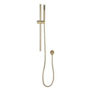 Light Brushed Brass Shower Rail with Handheld Shower