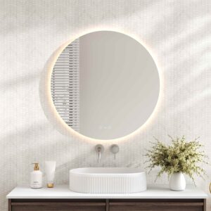 Luna LED Round Mirror 900mm – with Adjustable LED Lighting