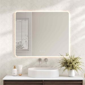 Luna LED Rectangular Mirror 900mm – with Adjustable LED Lighting