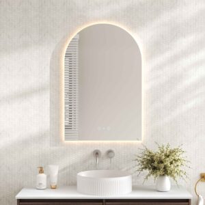 Luna LED Arch Mirror 600 x 900mm – with Adjustable LED Lighting