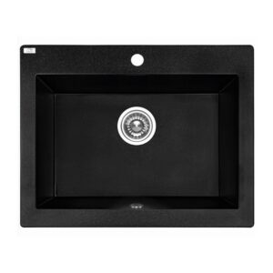 490x580x220mm Black Granite Single Bowl Kitchen Sink