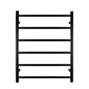 Black Heated Towel Rack 6 Bars