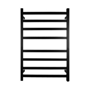 Black Heated Towel Rack 8 Bars