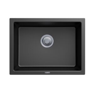610x457mm Black Carysil Granite Single Bowl Kitchen Sink