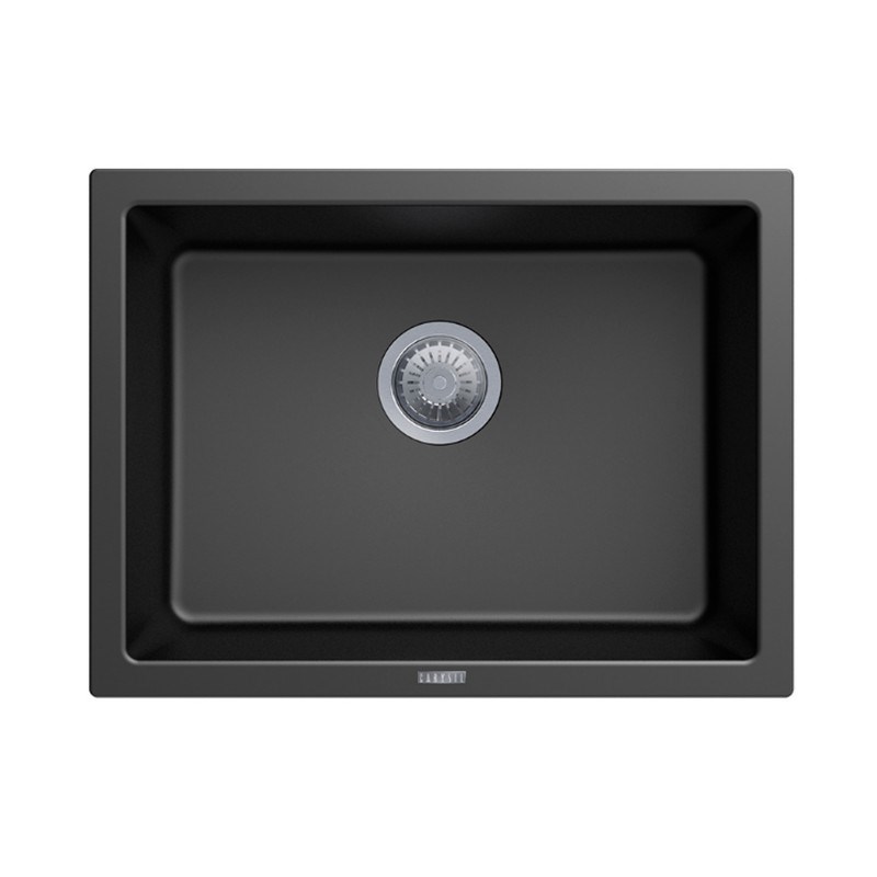 610x457mm Black Carysil Granite Single Bowl Kitchen Sink
