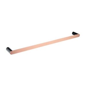 600mm Black & Rose Gold Single Towel Rail