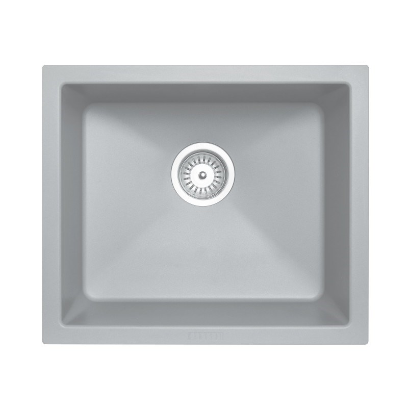 533x457mm Concrete Grey Carysil Granite Single Bowl Kitchen Sink