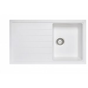860x500mm White Carysil Granite Single Bowl Kitchen Sink