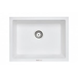 610x457mm White Carysil Granite Single Bowl Kitchen Sink